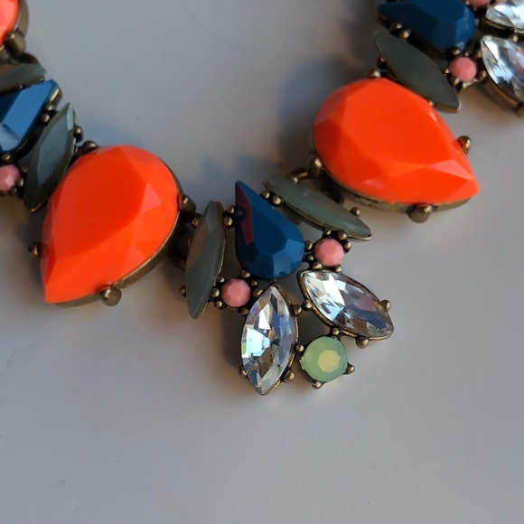 J.Crew gem statement necklace with jewelry bag - Picture 7 of 7